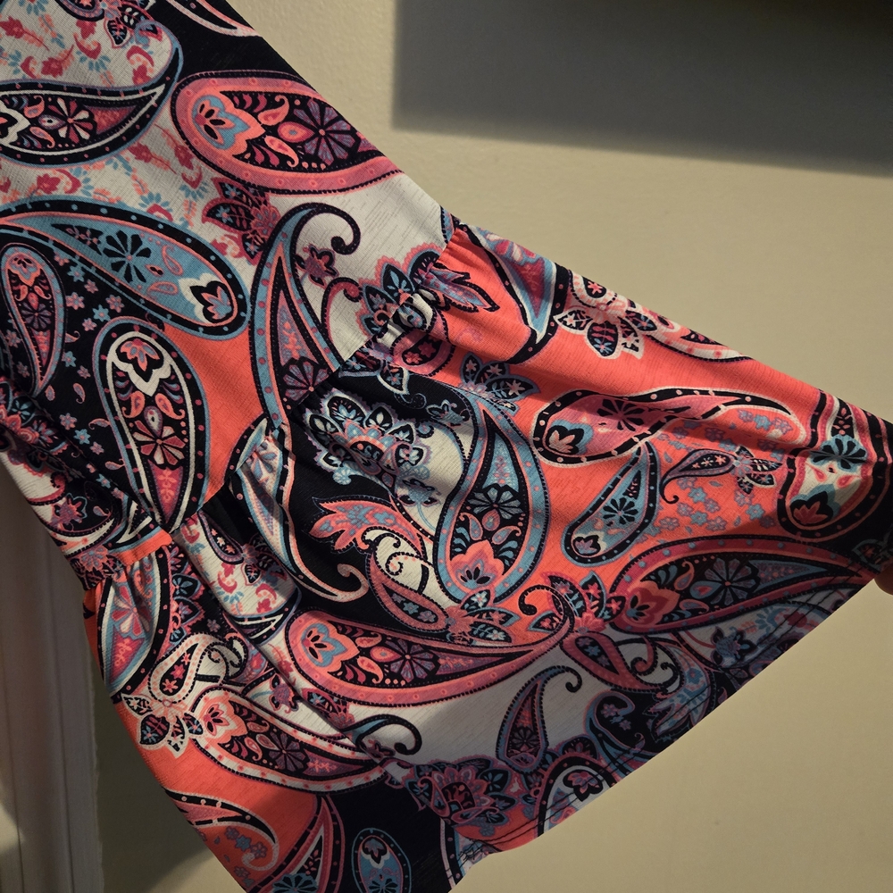 Colorful Paisley Bell Sleeve Top
